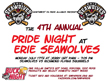 4th Annual Pride Night at Erie Seawolves on July 17