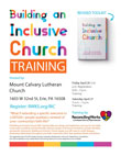 Building an Inclusive Church training at Mount Calvary Lutheran Church April 26-27