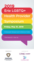 Erie LGBTQ+ Health Provider Symposium on May 31 at Ambassador Banquet and Conference Center
