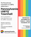 PA LGBTQ Townhall on December 9