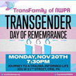 Transgender Day of Remembrance on November 20 in Erie