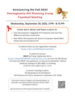 Announcing the Fall 2023 Pennsylvania HIV Planning Group Townhall Meeting