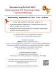 2023-09-20 Fall 2023 Pennsylvania HIV Planning Group Townhall Meeting promo