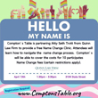 Compton's Table Name Change Clinic on April 13