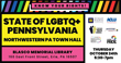 State of LGBTQ+ Pennsylvania Town Hall (Northwestern PA) this Thursday at Blasco Memorial Public Library
