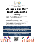 Empowerment Through Advocacy: Building your Advocacy Toolbox - Webinar 1 this Thursday
