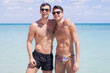 2 cute guys in swimsuits