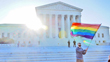Supreme Court with Rainbow Flag