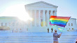 Rainbow Flag on Courthouse Steps