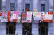 1987 First AIDS Memory Quilt Display off SF Mayors Balcony