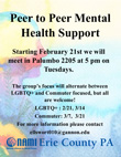 2023 NAMI Gannon Peer to Peer Mental Health Support Group poster