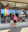 Werner Books with Kyle and Pride Flag