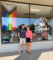 Werner Books with Kyle and Pride Flag