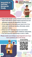 Hepatitis A Vaccine Research Study Seeks LGBTQ+ Community Members' Responses