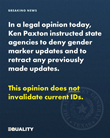 Texas AG Opinion Restricting Trans Rights