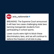 Supreme Court Will Hear Challenges to Bans on Athletic Participation by Transgender Students