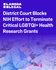 District Court Blocks NIH Effort to Terminate Critical Research Grants Relating to LGBTQI+ Health
