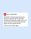 2026-06-16 ACLU Idago Trans bathroom ruling