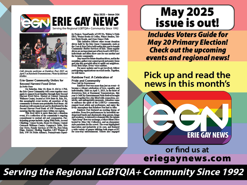 Pickup the latest issue of Erie Gay News!